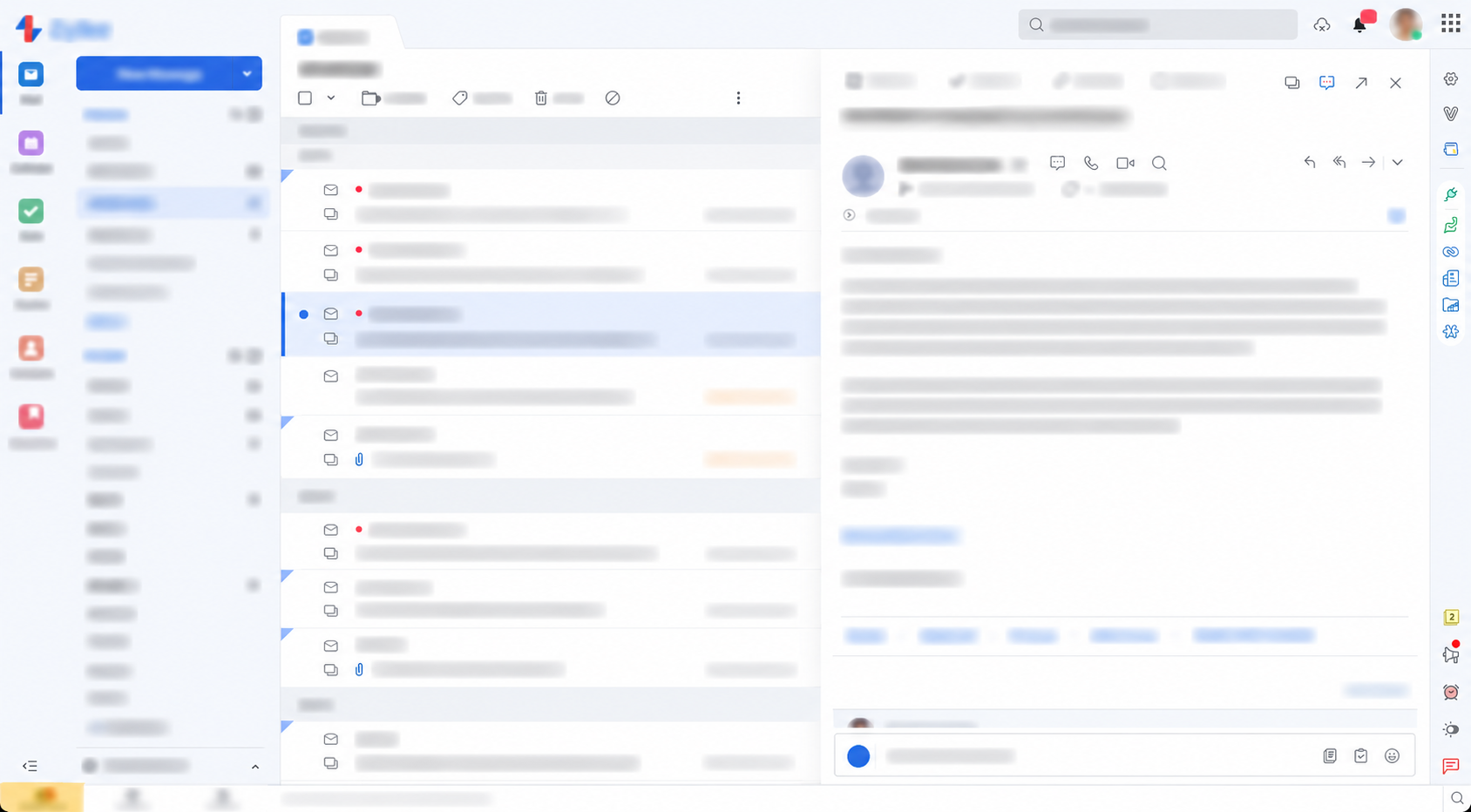 Zoho webmail interface for business email access